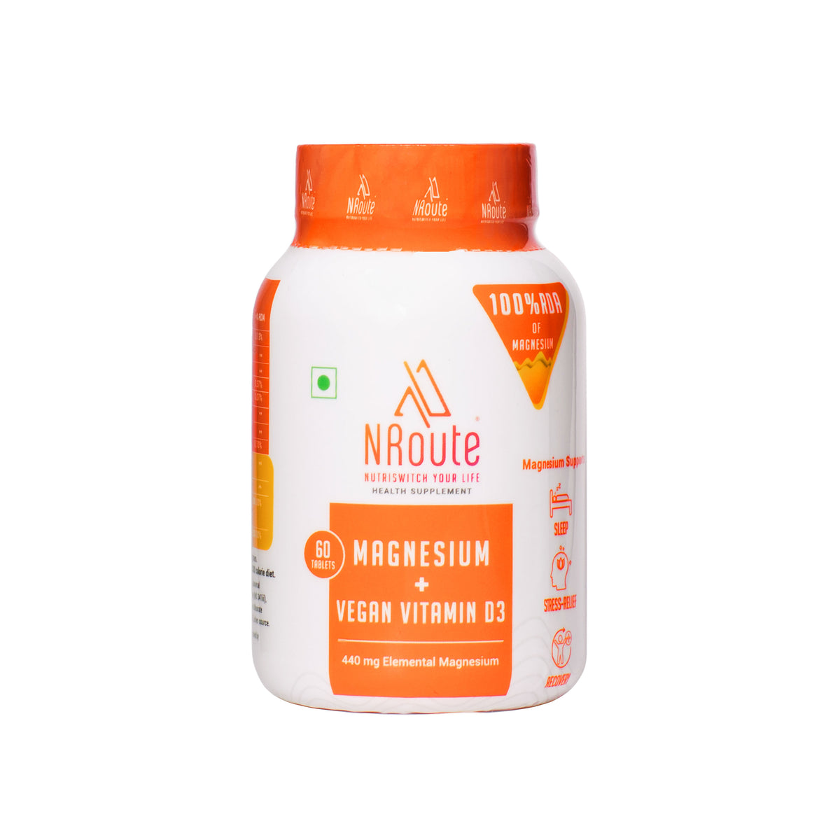 NRoute Magnesium + Vegan Vitamin D3