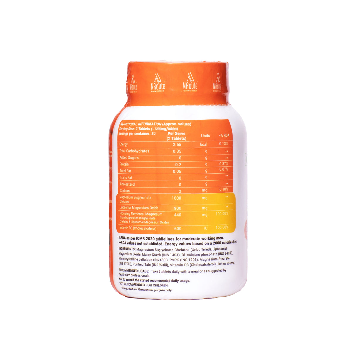 NRoute Magnesium + Vegan Vitamin D3
